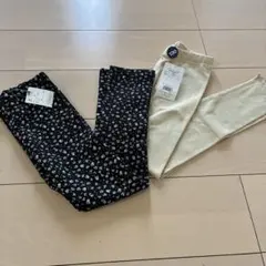 新品アンパサンドベビードールキッズレギンス2点セット花柄 黒 130