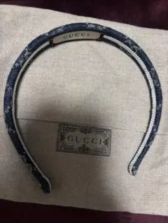 GUCCI インディゴブルー デニム ヘアカチューシャ - メルカリ