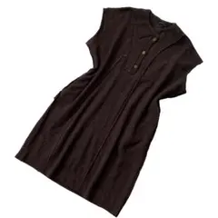 Y's ワイズ ウール 縮絨 ワンピース 2 ブラウン ヨウジヤマモト