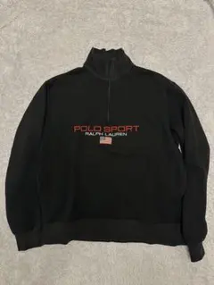 POLO SPORT ブラック ジップアップ スウェット　サイズM