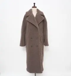 美品 ZARA フェイクボアロングコート ブラウン サイズXS*ND44