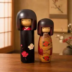 青木蓼華作　寿光 創作こけし 2体セット 木製 伝統工芸品 青木蓼華作 寿光 創作こけし 2体セット 木製 伝統工芸品 - メルカリ