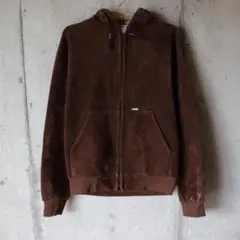 80s carhartt ブラウン ベロア調 ジップアップ パーカーのサムネイル