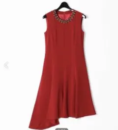 GRACE CLASSアシンメトリーヘムワンピース　グレースコンチネンタル赤美品