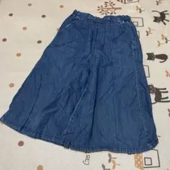 デニム ガウチョパンツ ゴムウエスト150