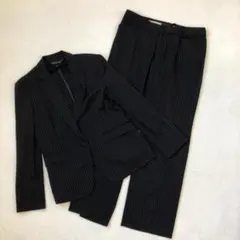 INDIVI ⭐インディヴィ ジャケット ストライプ スラックス 11 黒