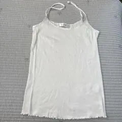 CITY ホワイト リブキャミソール