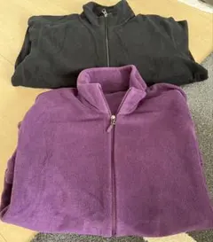 ユニクロ　フリース2着　Lサイズ　ブラックとパープル