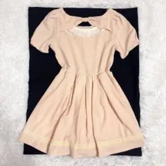 当時物　トゥララ　バックリボンレース ミニワンピース ピンク　00sのサムネイル