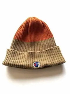 Champion ニット帽 オレンジ・ベージュ 57-59cm