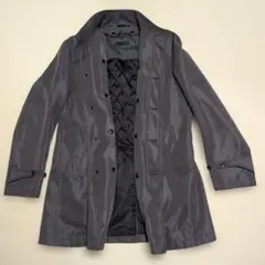 【秋冬春3シーズンOK】ステンカラーコート グレーＬサイズ（ライナー付）