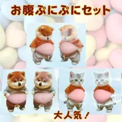 【6匹セット】お腹ぷにぷに シール 立体 3D 犬 猫 柴犬 シール帳
