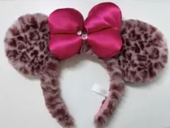 ディズニーカチューシャ ひょう柄 ピンク