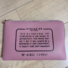 COACH ピンク レザー ポーチ