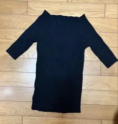 Rope Picnic 五部袖リブニット　スクエアネック