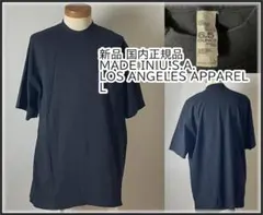 新品 USA製 国内正規品 ロサンゼルス アパレル ブラック 無地 Tシャツ Lのサムネイル