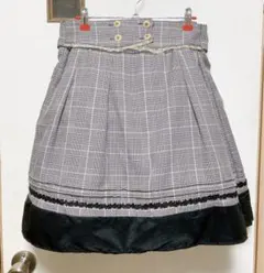 a.r.w ARROW グレー チェック柄スカート ひざ丈ミニスカート 切替