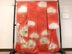 着物■豪華振袖　駒刺繍　浜松文　暈し染め　金銀彩　正絹　逸品