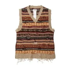 doublet oversized fair-isle knit vest - メルカリ