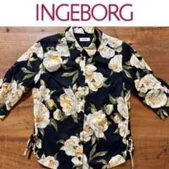 ☆etu様専用ページ☆INGEBORG フラワープリント 五分袖シャツ
