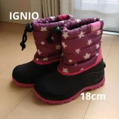 IGNIO 子ども用ブーツ 18cm 星柄/パープル