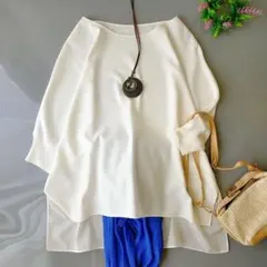 美品 ブラミンク 定価7.1万 コットンシルクシアーブラウス