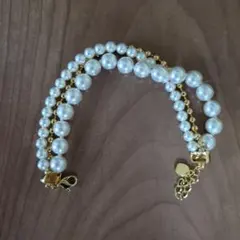 ホワイトパール二重ブレスレット