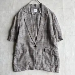 Spick & Span グレンチェックソデボリュームジャケット F 麻のサムネイル