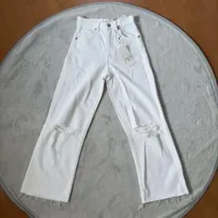 ZARA ワイドレッグ デニムパンツ ホワイト 新品タグ付き