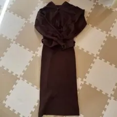MOUSSY ブラウン ニットロングワンピース