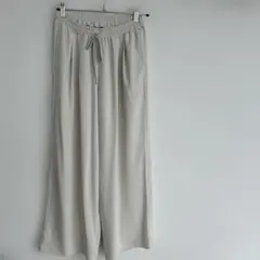 新品未使用　RANAN とろみ2タック　アイボリーワイドパンツ　Mサイズ