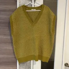 studioCLIP マスタード Vネック ニットベスト