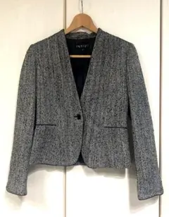 INDIVI ⭐︎ノーカラー ツイードジャケット 38