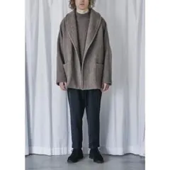 COMOLI ヤクウール ショールカラーコート