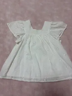 ZARA kids刺繍入りホワイトコットンブラウス