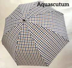 【未使用】Aquascutum アクアスキュータム 折り畳み傘 チェック柄 雨傘