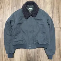 Regen Glanz 襟ボアブルゾン チャコールグレー Mサイズ