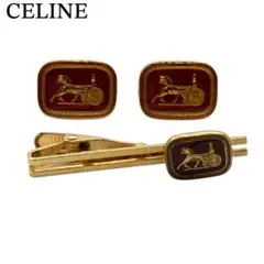 美品 CELINE セリーヌ 馬車 ゴールド ネクタイピン カフス セット 廃盤のサムネイル