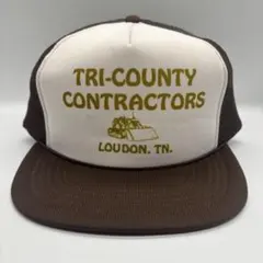 80s~ ヴィンテージ Tri county プリントロゴ トラッカーキャップ