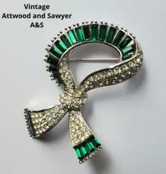 Attwood and Sawyer　A&S　ヴィンテージ　ビジュー　ブローチ