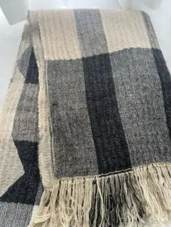 ZARA ザラ グレー ベージュ チェック柄ストール