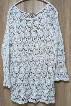 ZARA クロッシェフラワー　チュニック　L