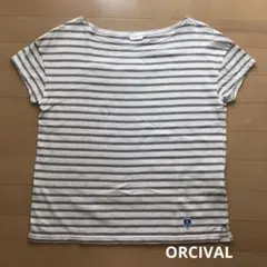 ORCIVAL ボーダー半袖Tシャツ　size1 ライトグレー