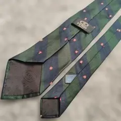 フェンディ　ネクタイ　レジメンタル　ストライプ　ビジネス　ダークグリーン
