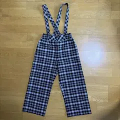 アナスイミニ　チェック柄パンツ　肩ベルト取り外し可能　130のサムネイル