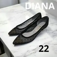 【美品】DIANA ドット柄 シースルー パンプス 22のサムネイル