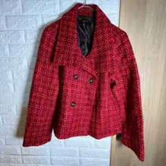 ☆美品 タルボット ミックスツイード ダブル ジャケット 赤 12P L〜相当