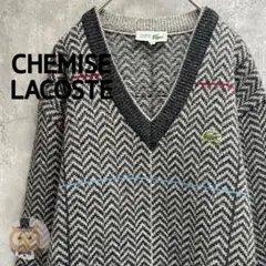 【状態◯】シュミーズ ラコステ Vネック ニット セーター 古着 ビンテージ
