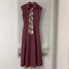 salire ボウタイ付きスキッパーワンピース