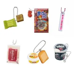 フード系ミニチュア/ガチャ6点セット キーホルダー お菓子 食品